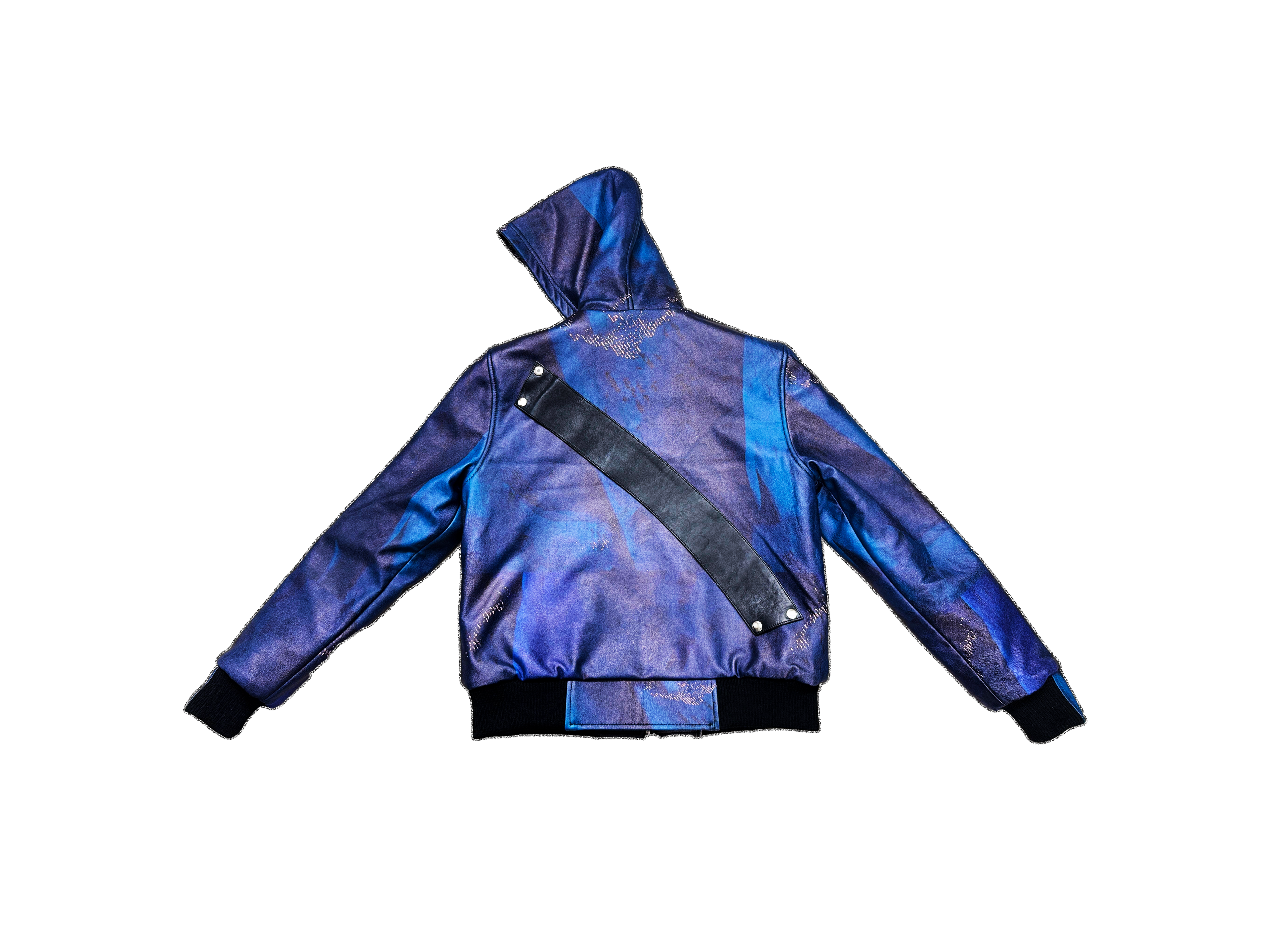 BLACK KNIGHT REVERSIBLE LEATHER HOODIE