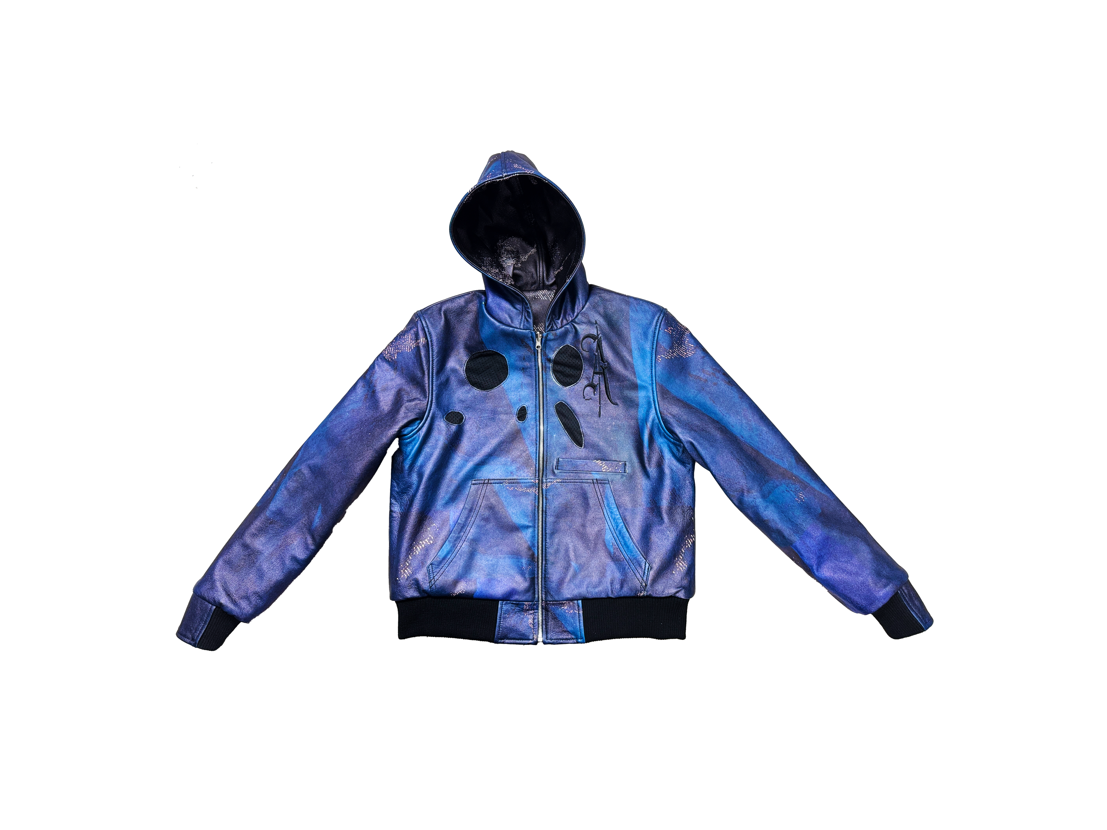 BLACK KNIGHT REVERSIBLE LEATHER HOODIE