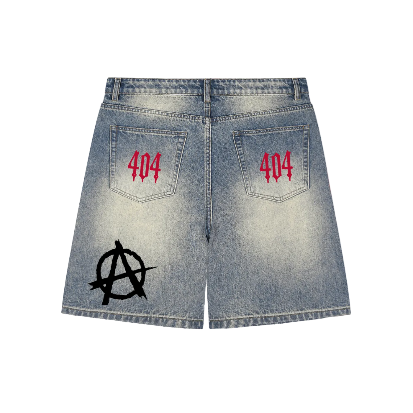 Cross Distressed Denim Shorts