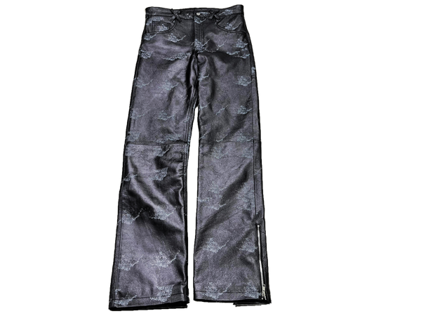 Marble Camo Leather Pants