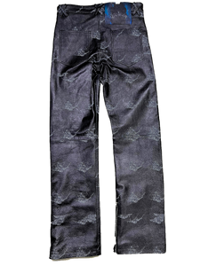 Black Knight Marble Camouflage Leather Pants