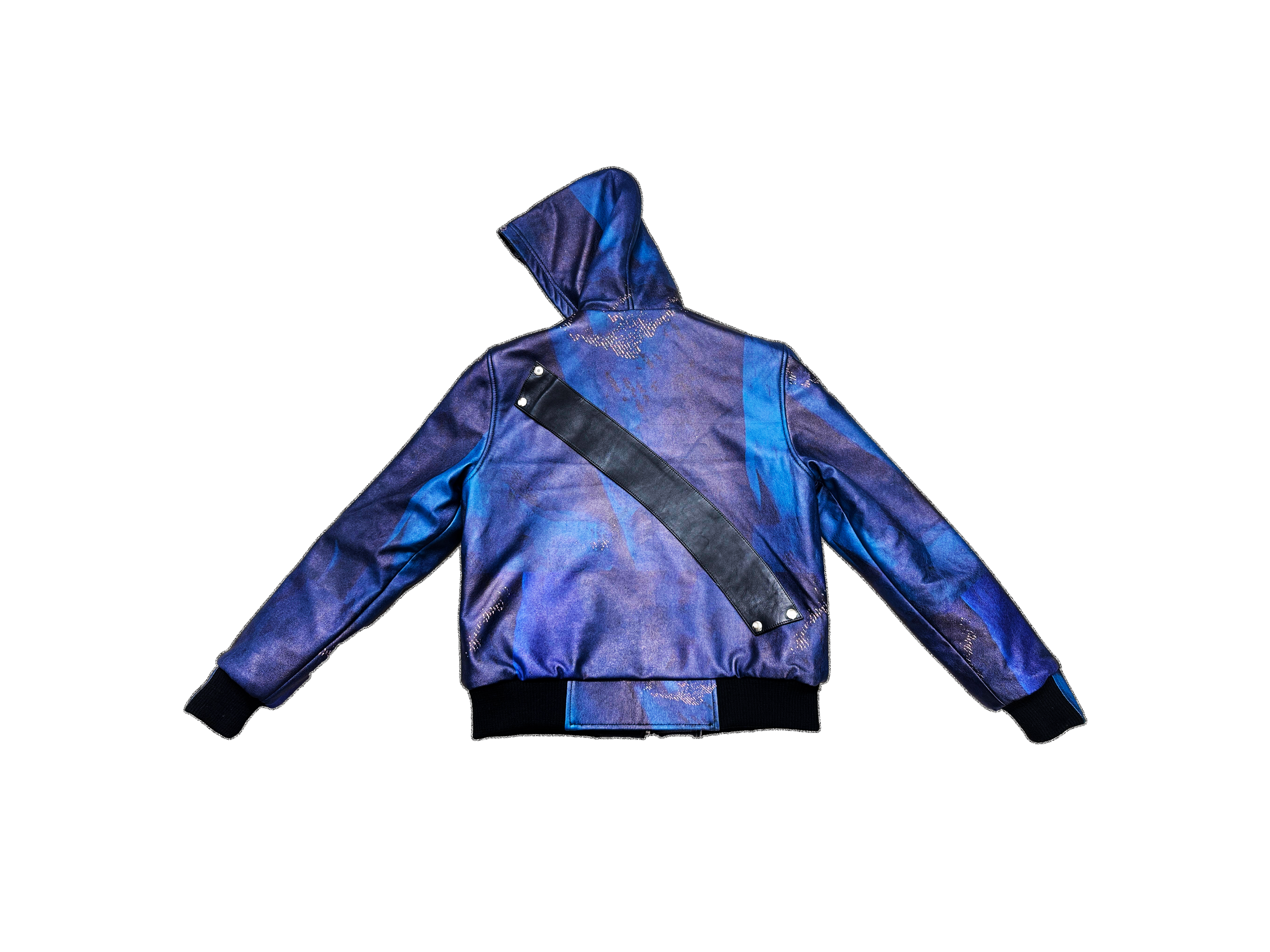 BLACK KNIGHT REVERSIBLE LEATHER HOODIE