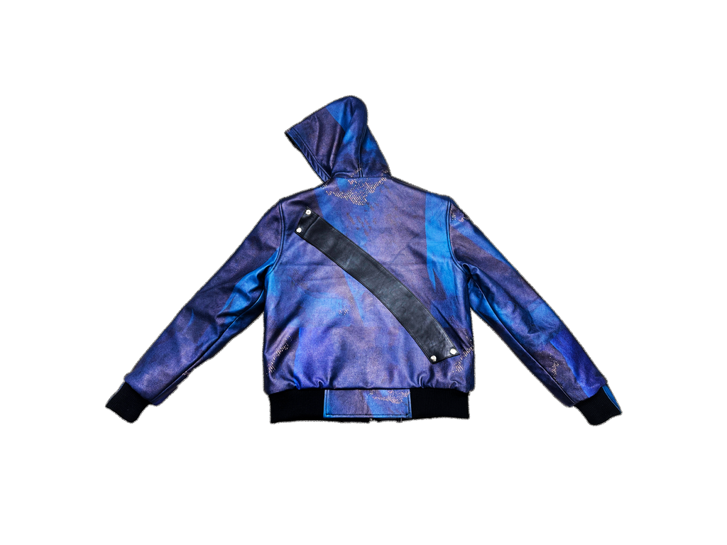 BLACK KNIGHT REVERSIBLE LEATHER HOODIE