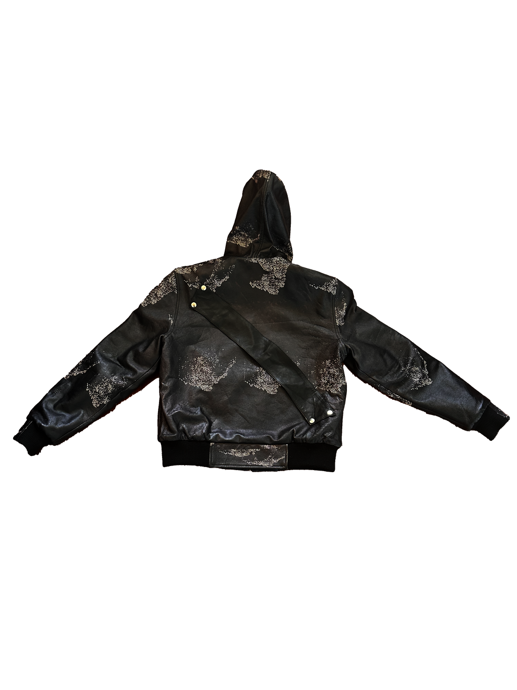 BLACK KNIGHT REVERSIBLE LEATHER HOODIE