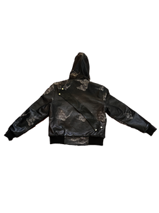 BLACK KNIGHT REVERSIBLE LEATHER HOODIE